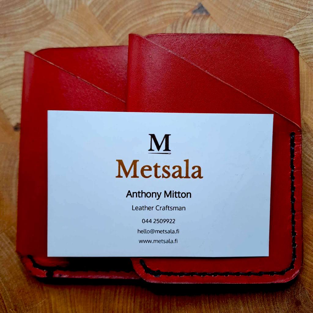 Business card holder with Metsala logo